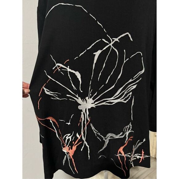 Misook Embroidered knit sweater art to wear XL - Picture 5 of 6